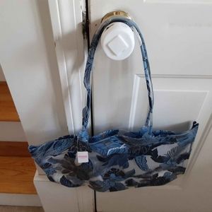 Victoria Secret Pink PVC Blue Tropical Tote Bag